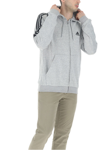adidas Essentials French Terry 3-Stripes Full-Zip Hoodie - Grey | GK9034 |  adidas US