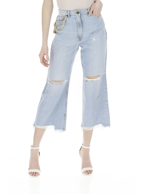 Elisabetta Franchi pj42d21 pantaloni donna azzurro 227500003480 | Sorelle  Ramonda