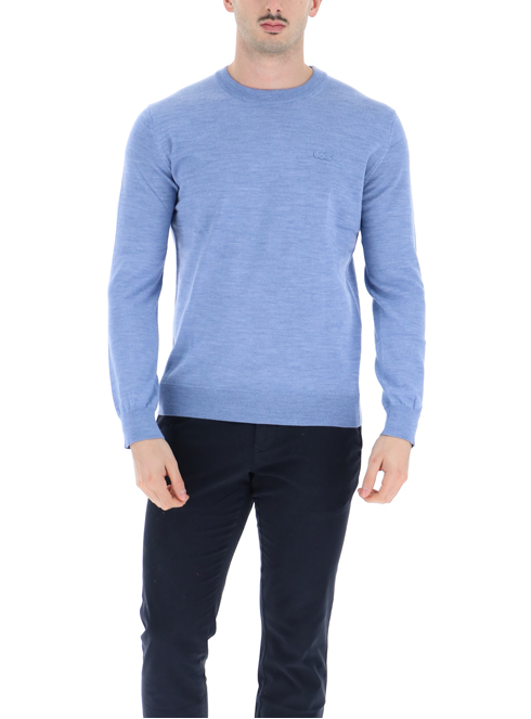 LACOSTE MAGLIA GIROCOLLO UOMO LANA RASATA art BLU e AZZURRO AH1969-2 colori