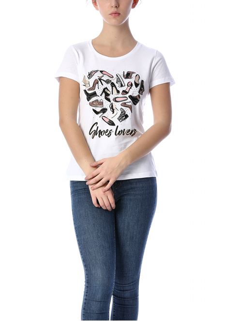 T-shirt Liu Jo donna WA1482J5972 bianca PE