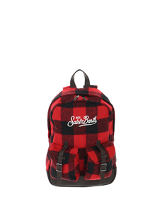 Saint Barth Zaino Cody Stampa Tartan Rosso Donna